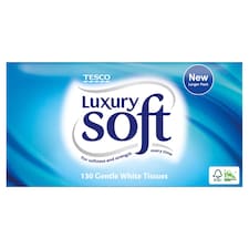 Tesco Luxury Soft Gentle White Tissues 130 Sheets
